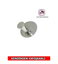 YAPIŞKANLI YUVARLAK TEKLİ ASKILIK KROM RENGİ 4 ADET