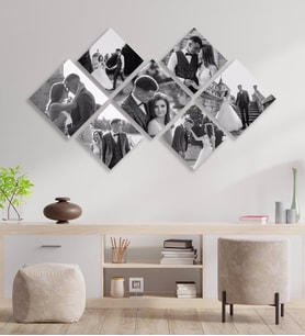 Kişiye Özel 7 Fotoğraflı Kolaj Tablo Duvar Dekorasyonu (Siyah Beyaz)