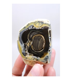 Çok Renkli Merlinit Serbest Form - Sarı, Mavi ve Siyah Dendritik Opal