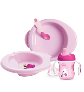 Chicco 4 Parça Beslenme Seti +6 Ay - Kız (Çok Renkli)