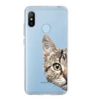 Xiaomi Mi A2 Lite Uyumlu Kapak Catface Tasarımlı Şeffaf Silikon Kılıf