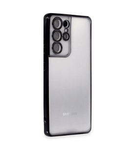 Samsung Galaxy S21 Ultra Kılıf Razer Lensli Silikon - Siyah