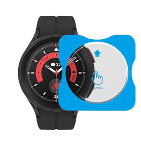 Samsung Watch 5 Pro 45mm Uyumlu Kolay Takılabilir Takma Aparatlı Temperli Cam Ekran Koruyucu