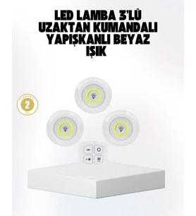 Kablosuz Gün Işığı 3’lü Led Spot Lamba Kumandalı