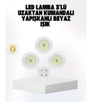 Kablosuz Gün Işığı 3’lü Led Spot Lamba Kumandalı