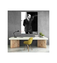 Kemal Atatürk Kanvas Tablo Siyah Beyaz Atatürk Tablosu Dikey Duvar Tablo Ev Ofis Dekoru