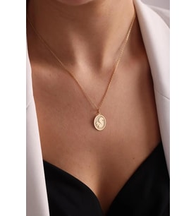 Kişiye Özel Sincap Figürlü Zarif Kolye 925K Gümüş (Gold)