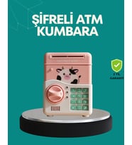 Pembe ATM Kasa Görünümlü Elektronik Şifreli Çocuk Kumbarası