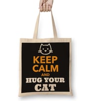 Keep Calm and Hug Your Cat Bez Çanta Uzun Saplı