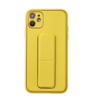 Apple İphone 12 Kılıf Coco Deri Standlı Kapak - Sarı