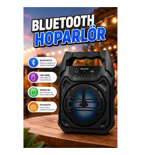 Taşınabilir Mikrofonlu Bluetooth Hoparlör – USB, Micro SD ve FM Radyo Destekli