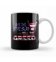Buy The Fear Sell The Greed USA Flag Patriotic Kupa Bardak Porselen