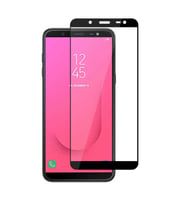 Samsung Galaxy J8 Uyumlu Zore Kenarları Kırılmaya Dayanıklı Cam Ekran Koruyucu (Siyah)