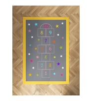 MEKTA HOME BEBEK VE ÇOCUK ODASI Yıldızlı Seksek Desenli Halı
