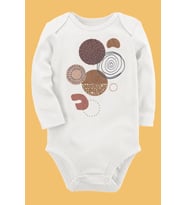 Organik Baskılı Pamuklu Unisex Bebek Body UZUNE257