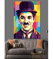 Charlie Chaplin Ünlü Portre Dekoratif Kanvas - Mdf Ahşap Tablo