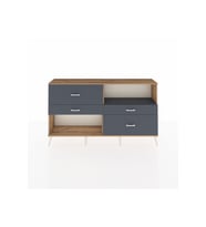 Arges Konsol Tek Raflı 4 Çekmeceli  176x30x99 Çam-Antrasit