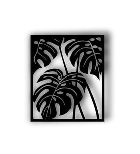 AS TASARIM LAZER palmiye dekor ahşap duvar süs tablo siyah renk 49x44 cm tek parça