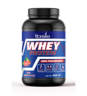 Fibrelle Whey Protein Çilek Aromalı 960 g Protein Tozu – 32 Servis