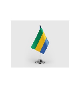 Gabon Devleti Tekli Saten Masa Bayrağı Seti