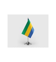 Gabon Devleti Tekli Saten Masa Bayrağı Seti