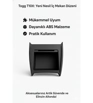 Togg T10X Ön Konsol Ara Saklama Kutusu: Kusursuz Düzen ve Ekstra Fonksiyonellik (Siyah)
