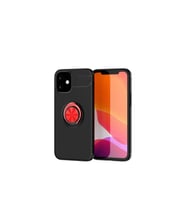 Apple iPhone 12 Uyumlu Kılıf Zore Ravel Silikon Kapak (Siyah-Kırmızı)