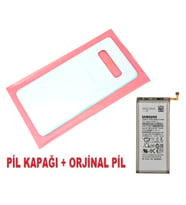 Samsung Galaxy S10 PLUS Arka Pil Batarya Kapağı + PİL (CAM) BEYAZ
