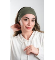 Haki Bandana Saç Bandı Viskon Düz 3012_09