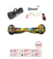 Elektrikli Kaykay Hoverboard Bluetooth Hoparlörlü 6.5 İnç Grafiti D21 - Çanta Hediye