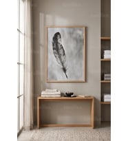 Doğanın Zerafeti Tüy Motifi Minimalist 1. Kalite Ahşap Çerçeveli Tablo