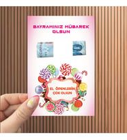 Bayramlık Harçlık Kartı 10 Adet Ramazan Bayramı Kurban Bayramı Çocuk Hediye Tebrik Para Kartı