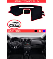 Renault Symbol 2012+ İçin Uygun Torpido Koruma Halısı Siyah Kenar Renk Kırmızı