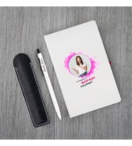 Kişiye Özel Kolay Yetişmiyor Seti Beyaz Defter & Metal Beyaz Tükenmez Kalem