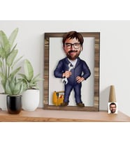 BK Gift Kişiye Özel Tamirci Karikatürlü 3D Ahşap Tablo, Sevgiliye Hediye, Arkadaşa Hediye, Yıl Dönümü Hediyesi, Doğum Günü Hediyesi-1
