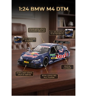 1:24 BMW M4 DTM Metal Model Araba Diecast Açılabilir Kapı