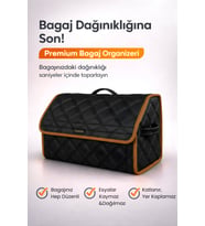 Bagaj Çantası Oto Bagaj Organizer Çift Kat Deri Su Geçirmez Kaymaz Katlanır Araç Düzenleyici - Siyah Kahverengi
