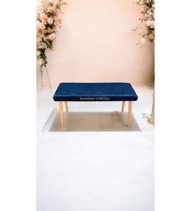 Ahşap Ayaklı Handmade Geniş Oturum Alanlı düz Kumaş Pofidik Puf bench, ayak ucu uzatmalık