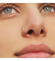 Heppii 925 Ayar Gümüş Halka Hızma Burun Piercing 10 mm