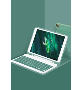 Pilelistore   iPad Pro 11 (2022) Kılıf KC01 Smart Klavyeli Tablet Kılıfı - Koyu Yeşil