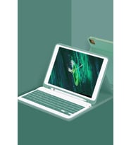 Pilelistore   iPad Pro 11 (2022) Kılıf KC01 Smart Klavyeli Tablet Kılıfı - Koyu Yeşil