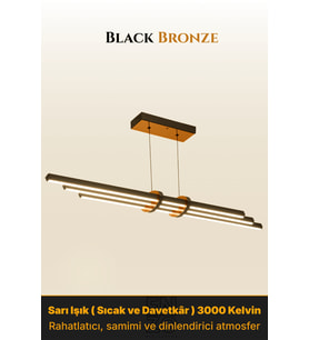 Cosmo Bronz Lineer LED Sarkıt Avize – Kumandalı Dim Edilebilir – Aşağı Işık