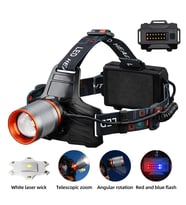 Bedotech Bd-8 13W Tg + Smd Led Alüminyum Alaşımlı Zoomlu Type-C Şarjlı Kafa Feneri