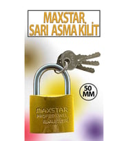 Sarı Asma Kilit 50 MM 3 Anahtarlı