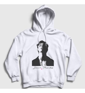 Presmono Unisex Beyaz Shawn Mendes Kapüşonlu Sweatshirt 231460tt