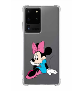 Samsung Galaxy S20 Ultra  Köşe Korumalı Antişok Kapak Minnie Mouse Tasarımlı Şeffaf  Kılıf