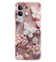 Vivo Y29 Kılıf Boutique Baskılı Resimli Pembe Kelebekler Pcode -088