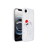 iPhone 17E Kılıf M-Safe Şarj Özellikli Şeffaf Folk Sert Kılıf Sevimli Köpek