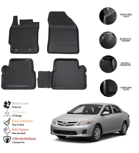 Toyota Corolla 2007-2013 3D Havuzlu Paspas OTL