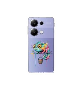 Redmi Note 13 Pro 4G ile Uyumlu Splash Bukalemun Tasarımlı Şeffaf Silikon Kılıf